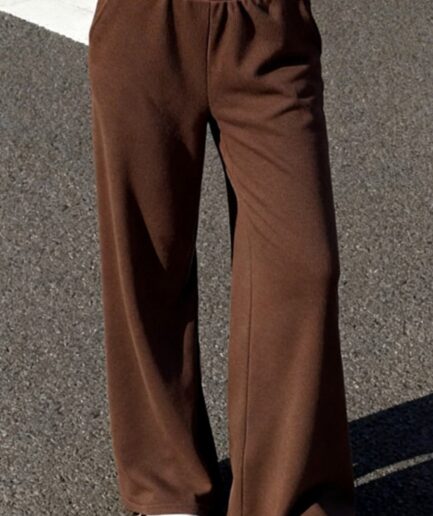 754-PANTALON Palazzo- Rib Brushed