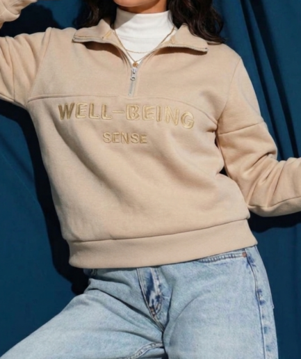 774-Buzo WELL-BEING cuello c/cierre-Frizado
