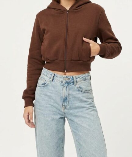 781-CAMPERA con capucha/bolsillo lisa-frizado